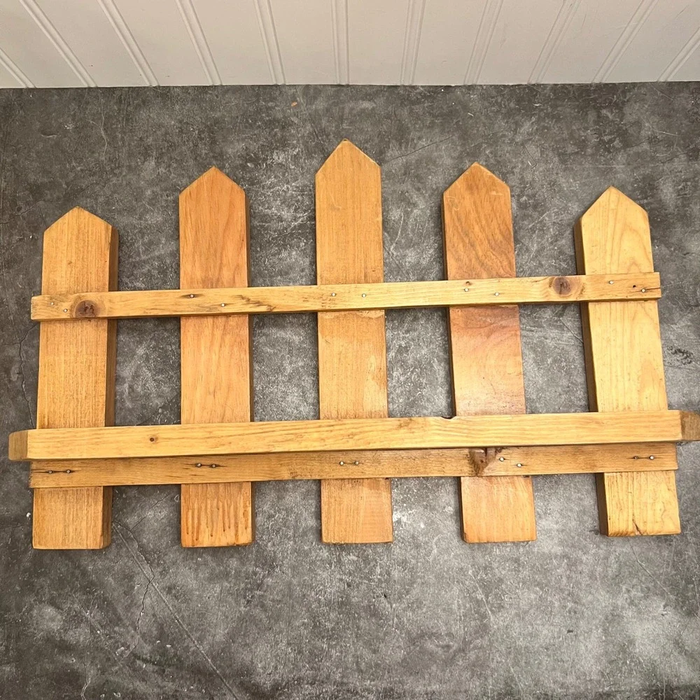Vintage Handmade Wooden Picket Fence Wall Shelf | Cottage